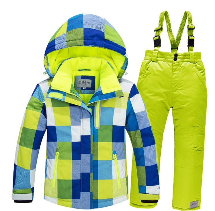  ο Ű Ŷ +    ̴ Ű Ʈ Ʈ ܿ ܿ Ű /Discount New skiing jacket+pants snow suit fur lining ski suit set kids winter Windproof for boys